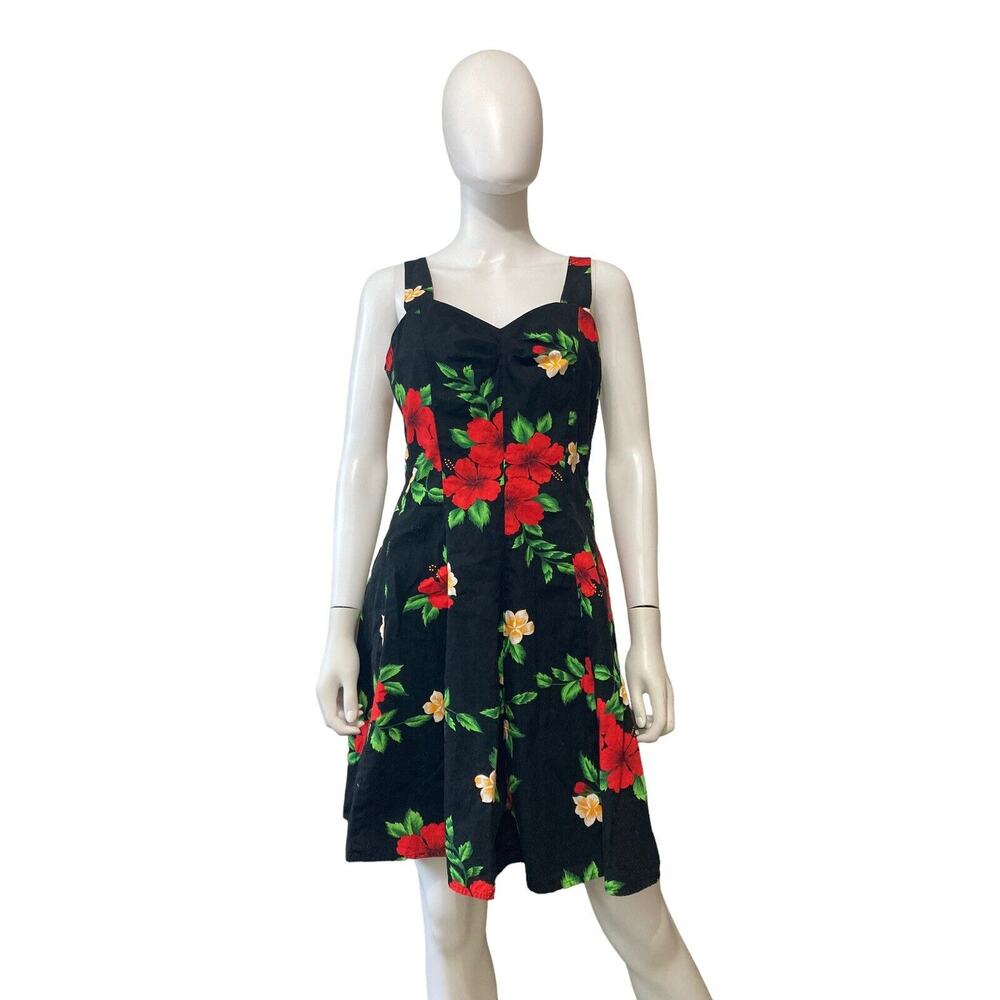 Royal Creations Hawaiian Sundress Sweetheart Neckline VTG Tropical Floral Size M
